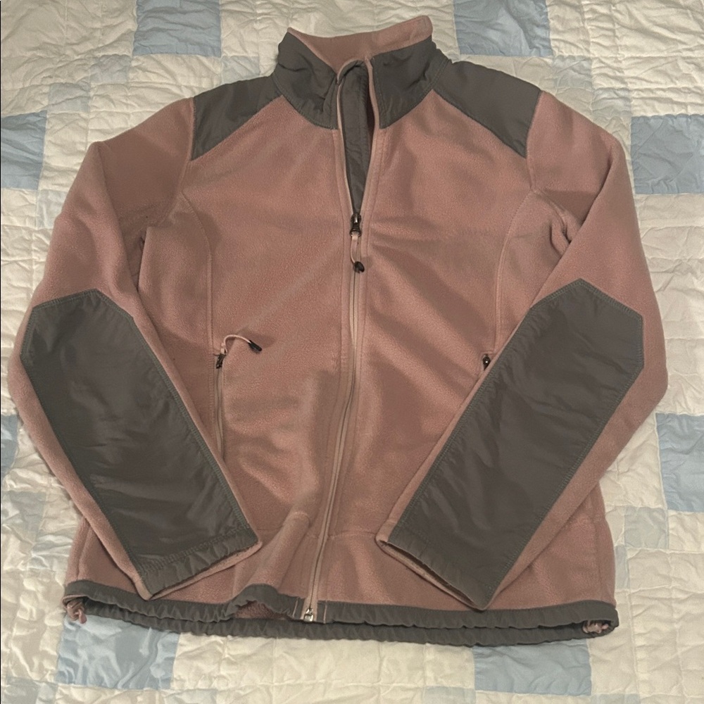 Eddie Bauer women’s Pink and Gray Fleece Jacket S